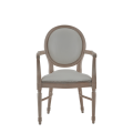 Chandelle Armchair in Ivory with White Seat Pad