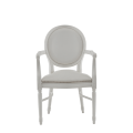 Chandelle Armchair in White with White Seat Pad