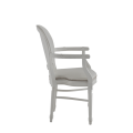 Chandelle Armchair in White with White Seat Pad