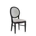 Chandelle Chair in Black with White Seat Pad