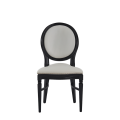 Chandelle Chair in Black with White Seat Pad