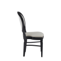 Chandelle Chair in Black with White Seat Pad