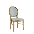 Chandelle Chair in Gold with White Seat Pad