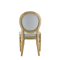 Chandelle Chair in Gold with White Seat Pad