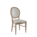 Chandelle Chair in Ivory with White Seat Pad