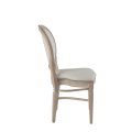 Chandelle Chair in Ivory with White Seat Pad