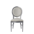 Chandelle Chair in Silver with White Seat Pad