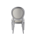 Chandelle Chair in Silver with White Seat Pad