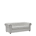 Chesterfield Leather Sofa in White 7ft
