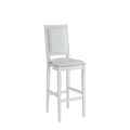 CKC Bar Stool in White with White Seat Pad