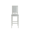 CKC Bar Stool in White with White Seat Pad