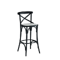 Coco Bar Stool in Black with White Seat Pad