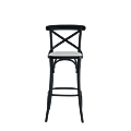 Coco Bar Stool in Black with White Seat Pad