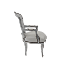Louis Armchair in Silver Gilt with White Seat Pad
