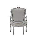 Louis Armchair in Silver Gilt with White Seat Pad