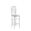 Napoleon Bar Stool in Chrome with White Seat Pad