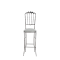 Napoleon Bar Stool in Chrome with White Seat Pad