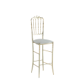 Napoleon Bar Stool in Gold with White Seat Pad