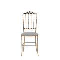 Napoleon Chair in Gold with White Seat Pad