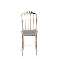 Napoleon Chair in Gold with White Seat Pad