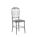 Napoleon Chair in Gunmetal with White Seat Pad