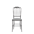 Napoleon Chair in Gunmetal with White Seat Pad