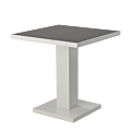 Olympic Café Table in White with Smoked Mirror Top