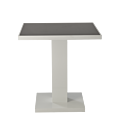 Olympic Café Table in White with Smoked Mirror Top