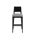 Porcino Bar Stool in Black with White Seat Pad