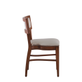 The Bogart Chair in Antique Wood with White Seat Pad