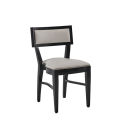 The Bogart Chair in Black with White Seat Pad