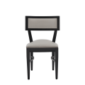 The Bogart Chair in Black with White Seat Pad