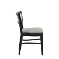 The Bogart Chair in Black with White Seat Pad