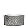 Unico Curved Bar with Stainless Steel Frame and Etched Panel