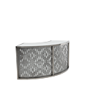Unico Curved Bar with Stainless Steel Frame and Etched Panel