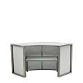 Unico Curved Bar with Stainless Steel Frame and Etched Panel
