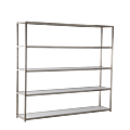 Unico Shelving Unit with Stainless Steel Frame and White Panels