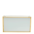 Unico DJ Booth with Gold Frame and White Panels