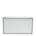 Unico DJ Booth with Stainless Steel Frame and White Panels