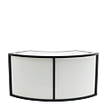 Unico Curved DJ Booth with Black Frame and White Panels