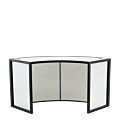 Unico Curved DJ Booth with Black Frame and White Panels