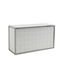 Unico Bar - Stainless Steel Frame - White Upholstered Panels 