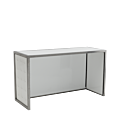Unico Bar - Stainless Steel Frame - White Upholstered Panels 