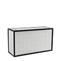 Unico  DJ Booth - Black Frame - White Upholstered Panels