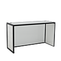 Unico  DJ Booth - Black Frame - White Upholstered Panels