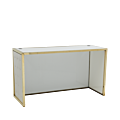 Unico DJ Booth with Gold Frame and White Upholstered Panels