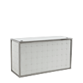 Unico DJ Booth - Stainless Steel Frame - White Upholstered Panels