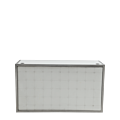 Unico DJ Booth - Stainless Steel Frame - White Upholstered Panels