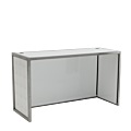 Unico DJ Booth - Stainless Steel Frame - White Upholstered Panels