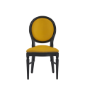 Chandelle Chair in Black with Yellow Seat Pad